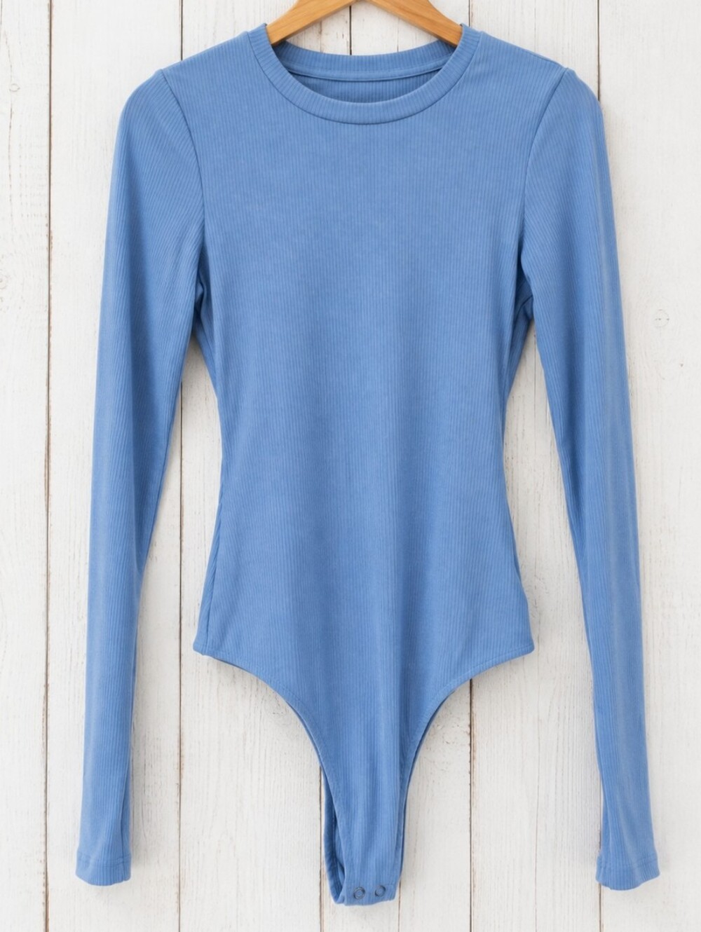American Eagle Outfitters Sky Blue Ribbed Bodysuit Size M